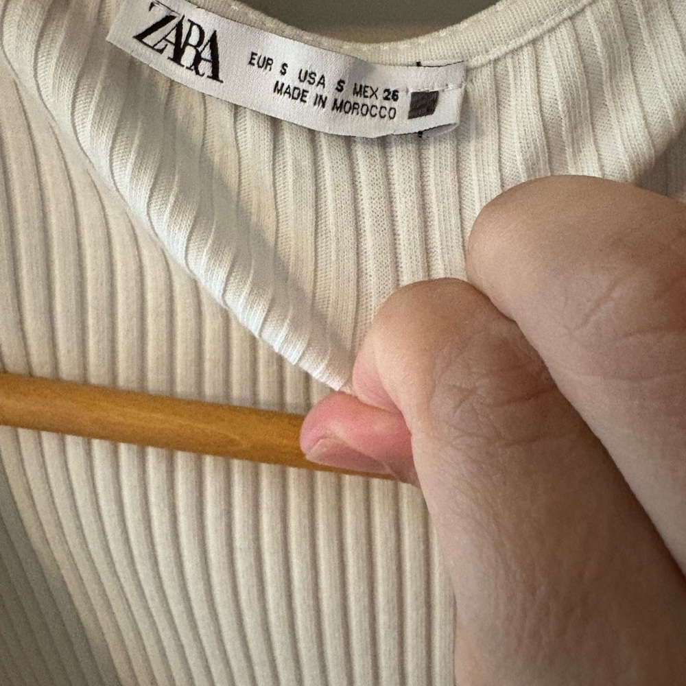 White Ribbed Button-Down Dress - Picture 4 of 6